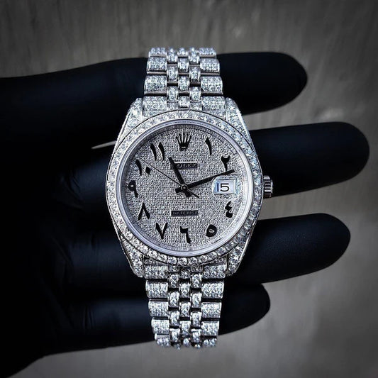 Stainless Steel Watch With Arabic Dial Silver Color Watch For Men's And Women's - Best For Stylist Look- Rlx-Arabic