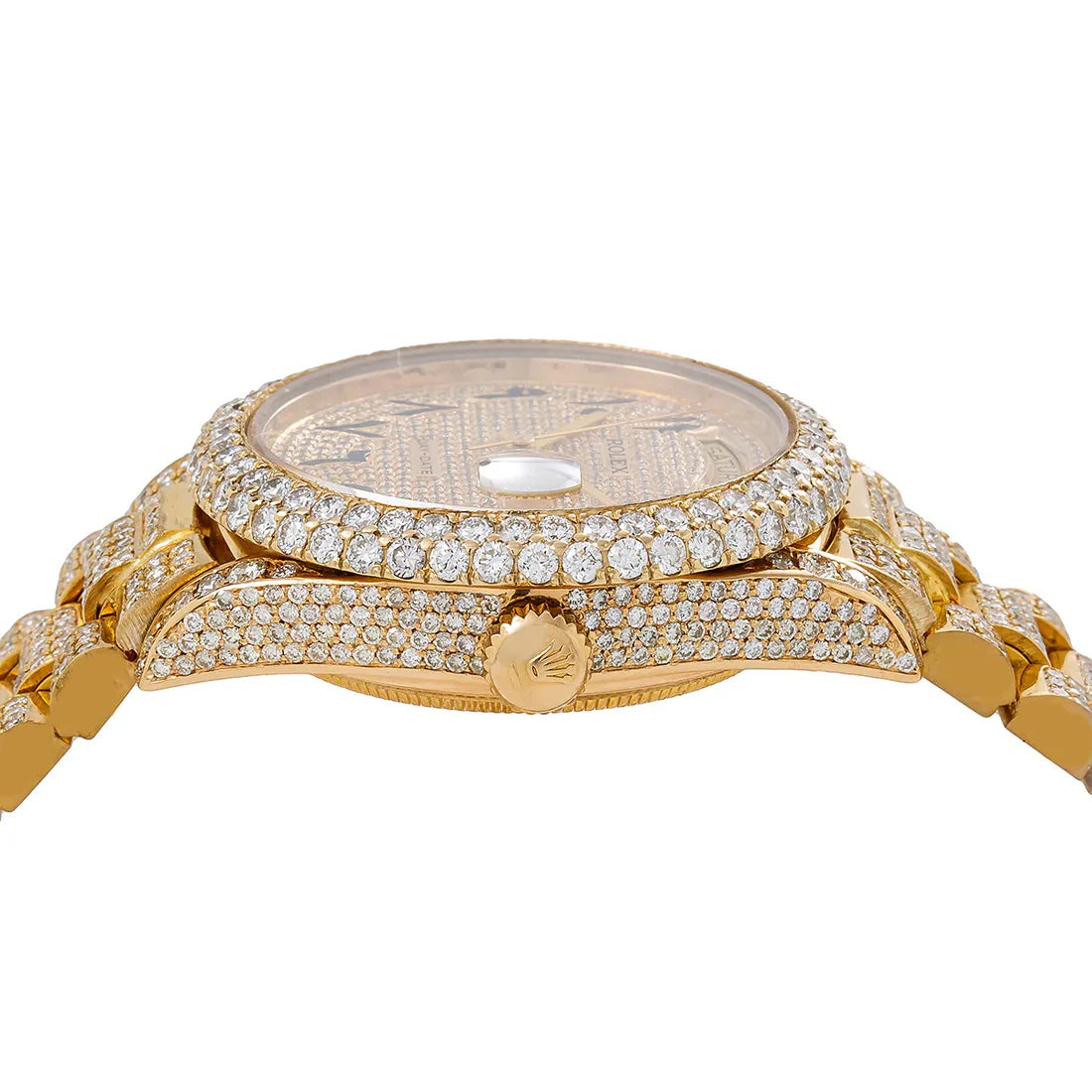 Royal Stainless Steel Watch With Arabic Gold Dial Watch For Men's And Women's -Best For Stylist Look- Rlx-Arabic-Gold