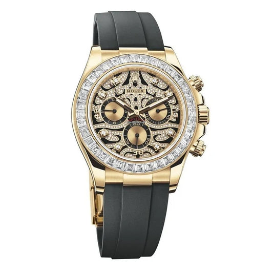 Golden Case Chronograph Men's Watch Daytona Eye Of The Tiger, Quartz Watch With Diamond TIGER-1165